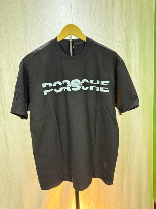 Black Oversize Graphic T-Shirt for Men | Sports Car Inspired Streetwear Tee | Premium Cotton